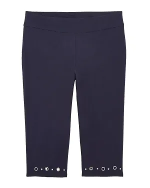 Burgas Capris w/ Hem Detail | Navy