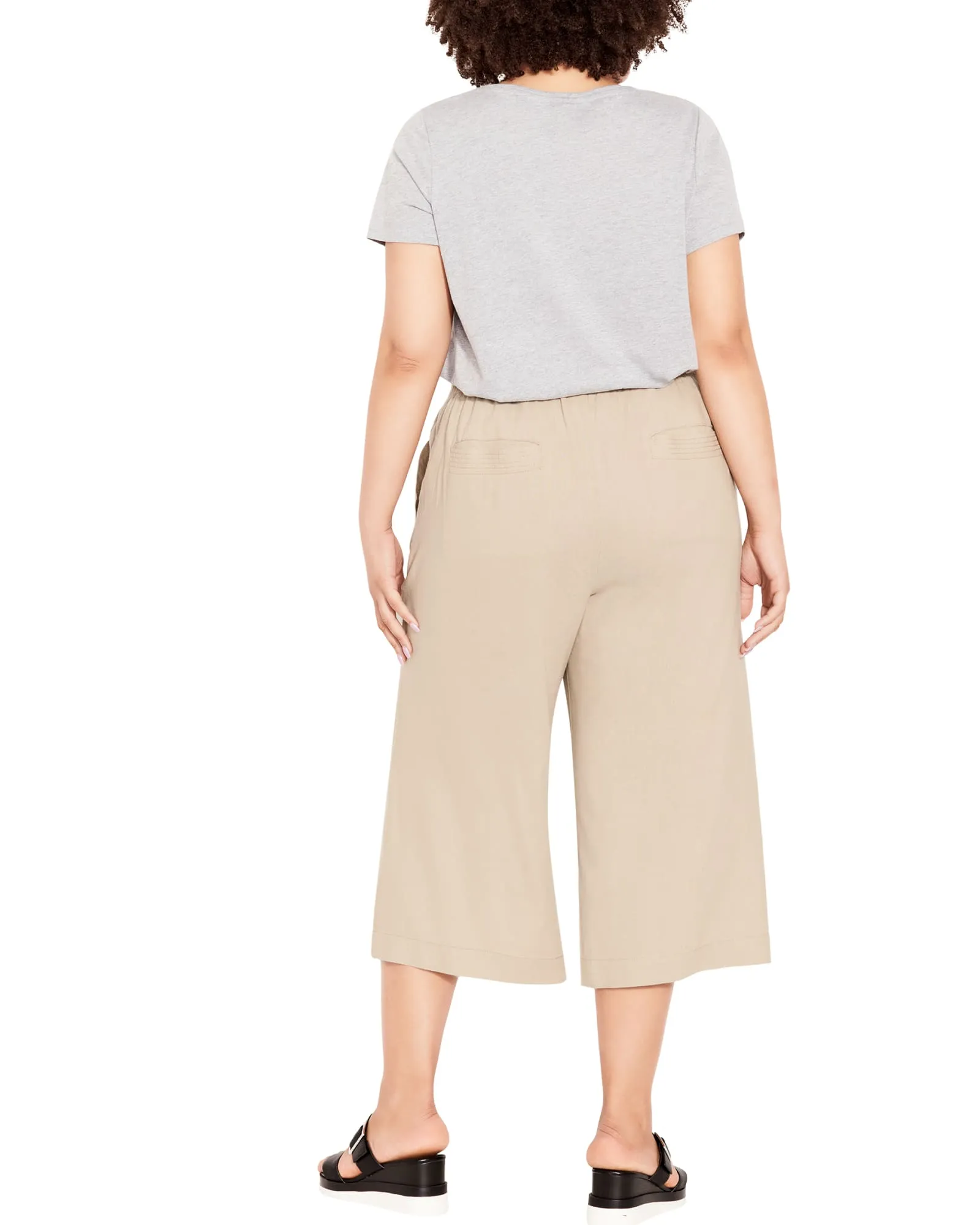 Cindy Wide Leg Crop Pant | Stone