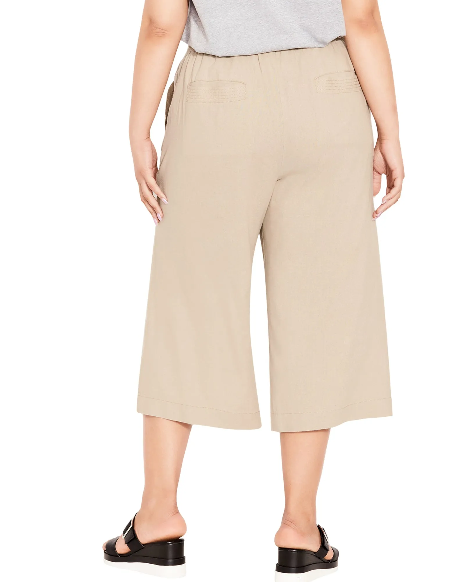 Cindy Wide Leg Crop Pant | Stone