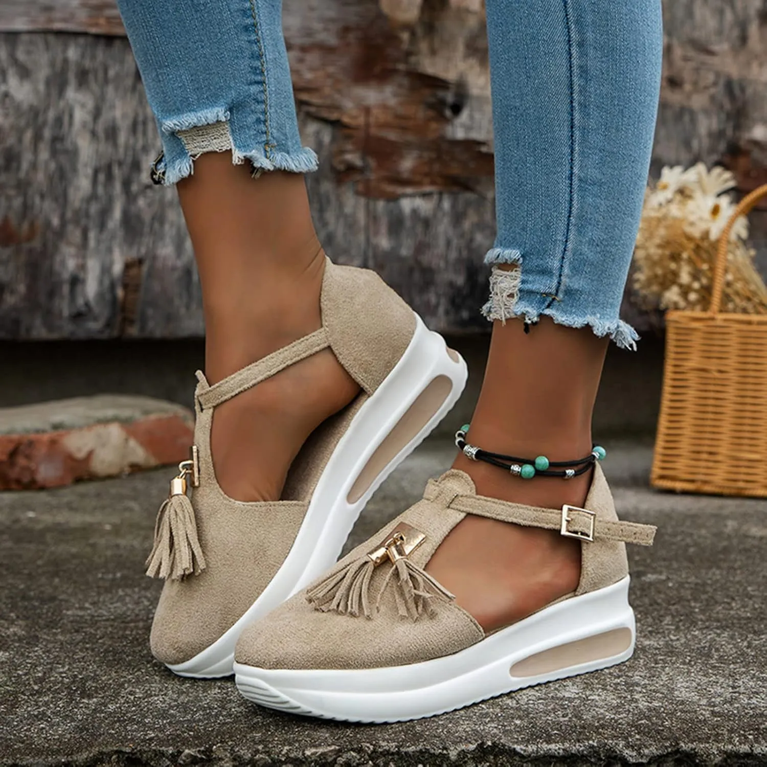 Closed Toe Sandals Women Womens Sandals Summer Casual Closed Toe Hollow Strappy Flat Sandals Buckle Strap Sandals
