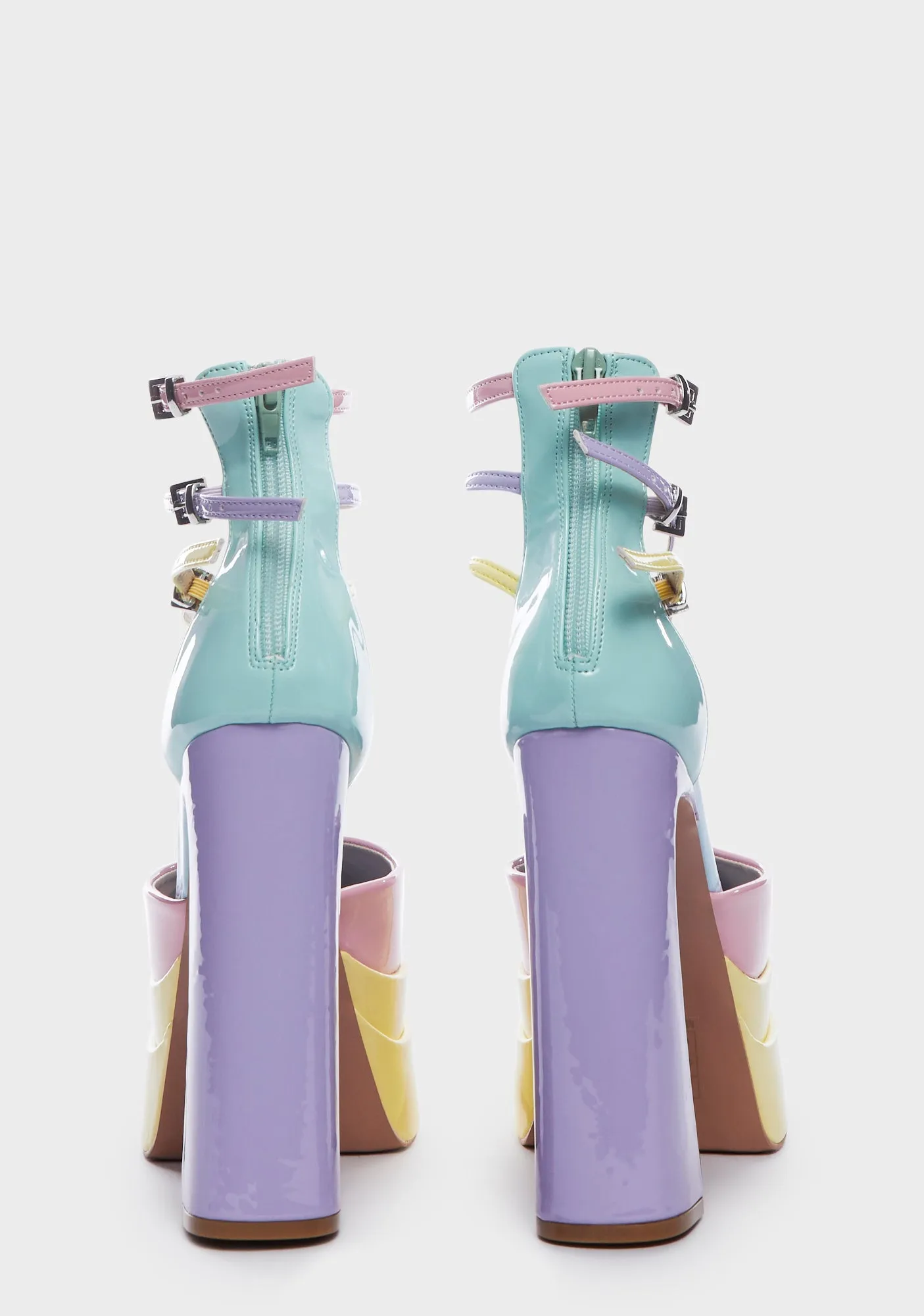 Colour Block Platform Heels