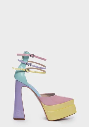 Colour Block Platform Heels