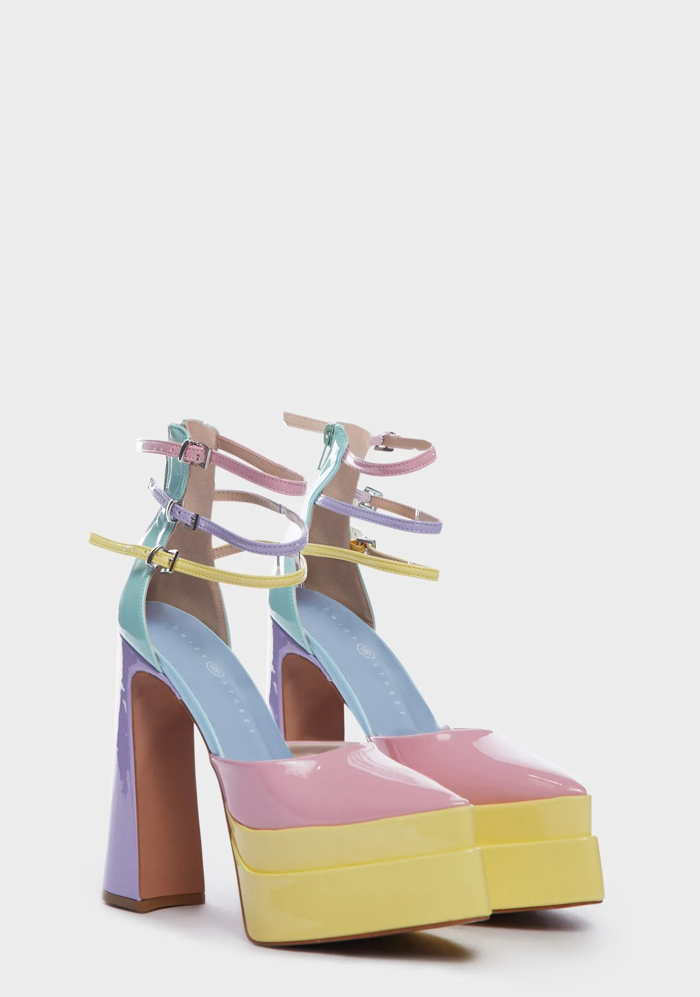 Colour Block Platform Heels