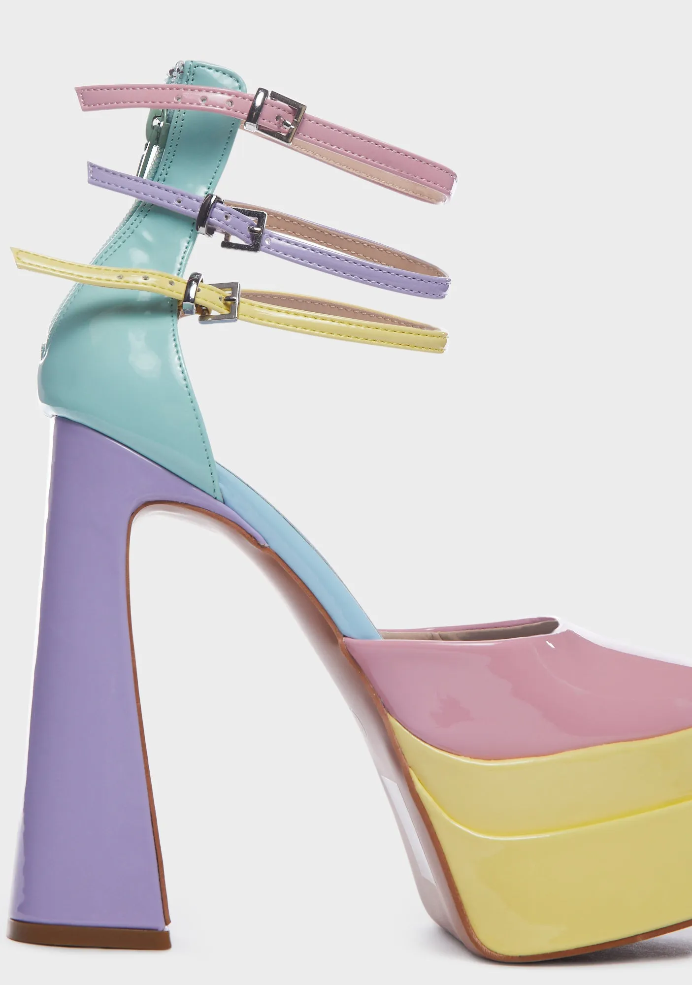 Colour Block Platform Heels