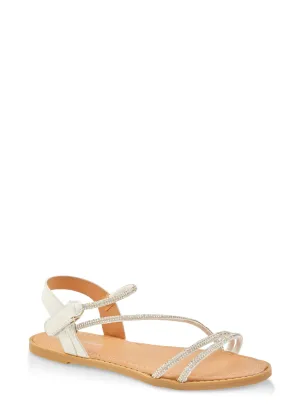 Girls Rhinestone Strappy Sandals