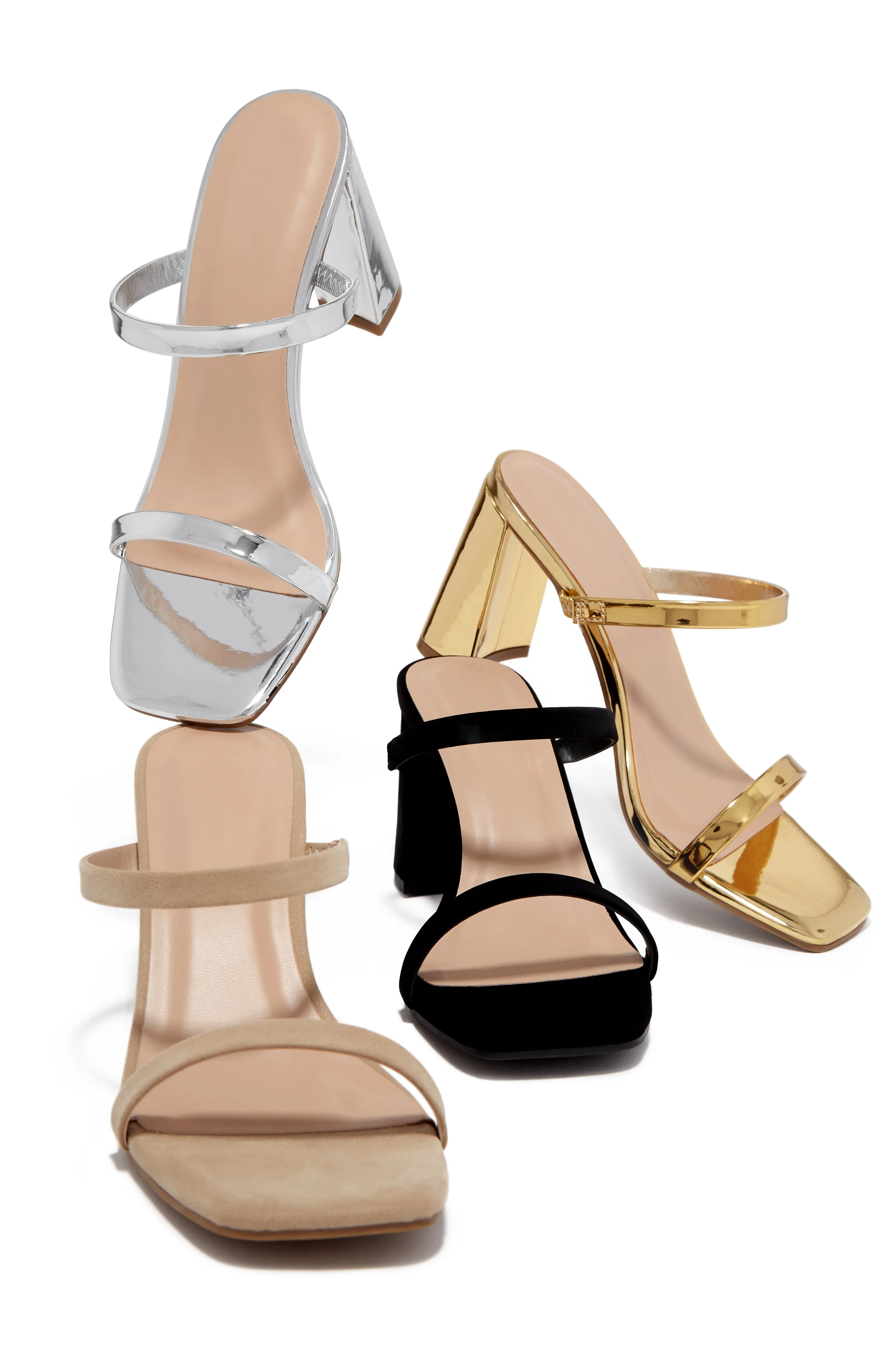 Jaynee Block Heel Mules - Silver