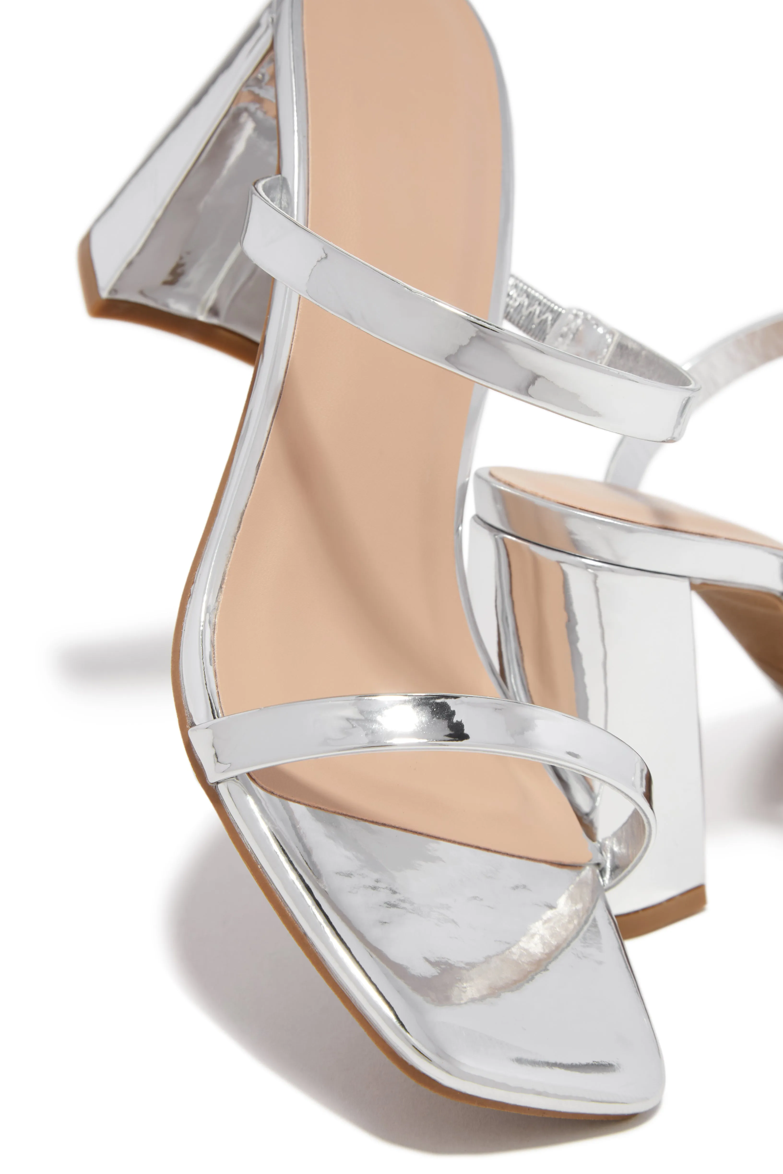 Jaynee Block Heel Mules - Silver