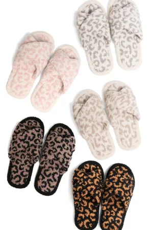 JCL2120 Leopard Super Lux Open-Toe Slipper