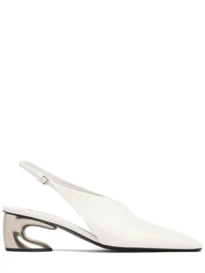 Jil Sander   50mm Leather slingback pumps 