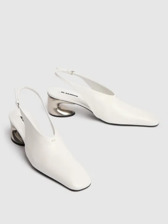 Jil Sander   50mm Leather slingback pumps 