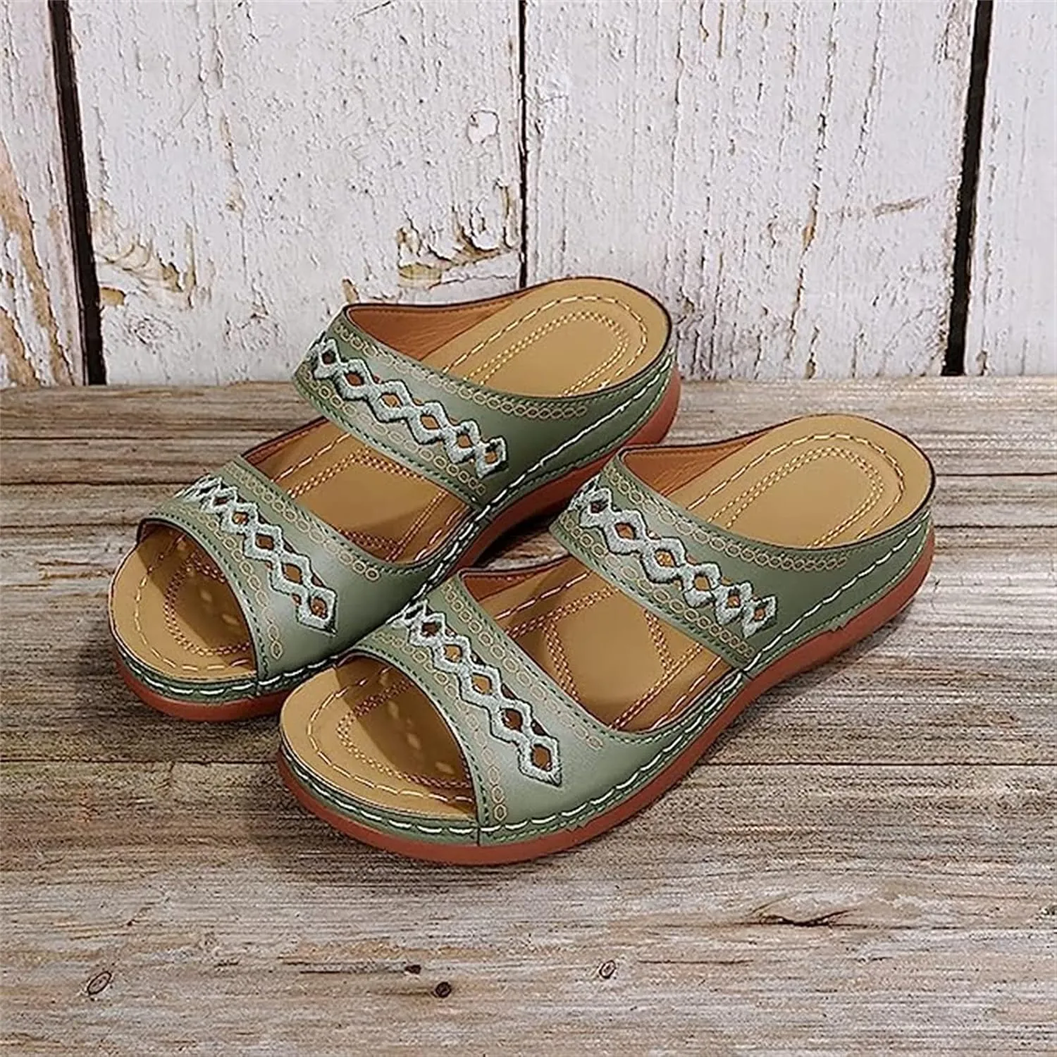 Lausiuoe Arch Support Sandals Women's Dressy Orthopedic Slides Slippers Comfort Orthotic Flip Flops for Plantar Fasciitis