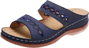 Lausiuoe Arch Support Sandals Women's Dressy Orthopedic Slides Slippers Comfort Orthotic Flip Flops for Plantar Fasciitis