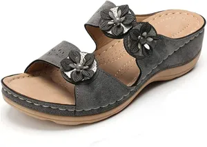 Lausiuoe Orthopedic Sandals for Women,Women Fashion Orthotic Slides Comfy Slippers Dressy Summer Sandals Arch Support