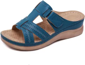 Lausiuoe Women Sandals Comfortable Dressy Summer Casual Orthopedic Slippers Flat Beach Orthotic Flip Flops With Arch Support