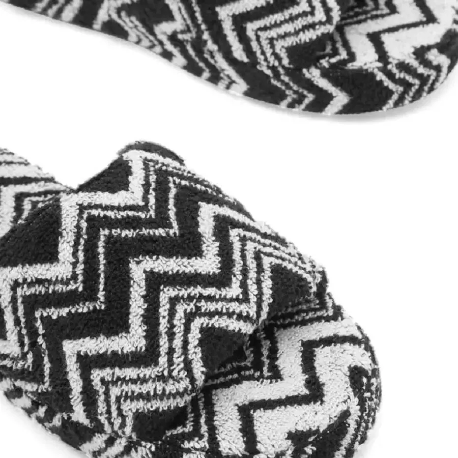 Missoni Keith slippers, black/white