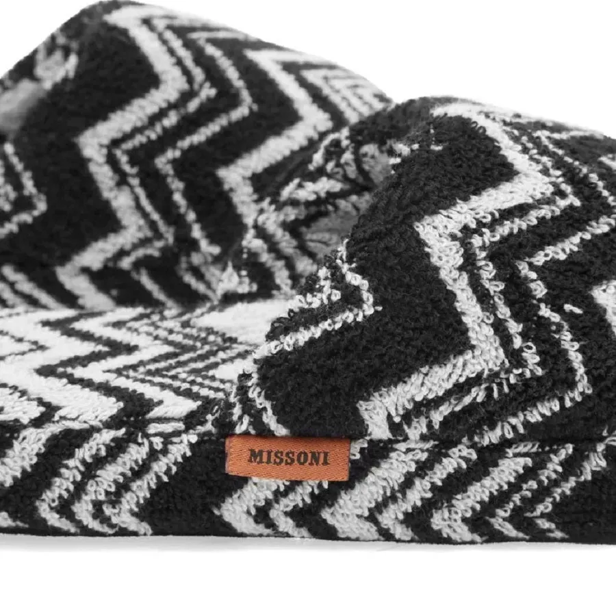 Missoni Keith slippers, black/white