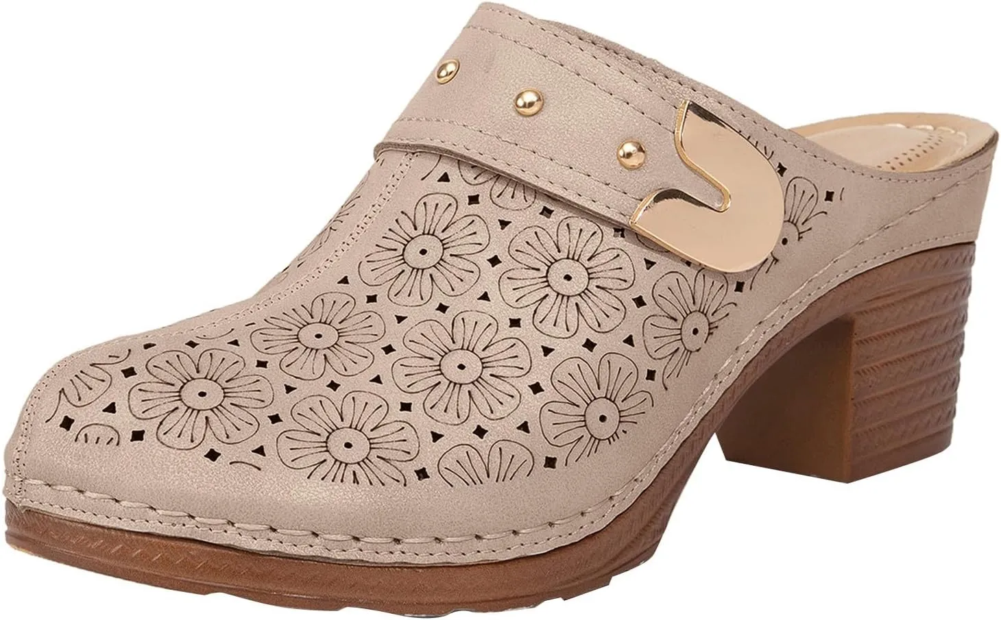 Pumps Shoes Dressy Fashion Comfortable Bohemian and Comfortable Ladies Shoes with Medium Length Heel Outdoor