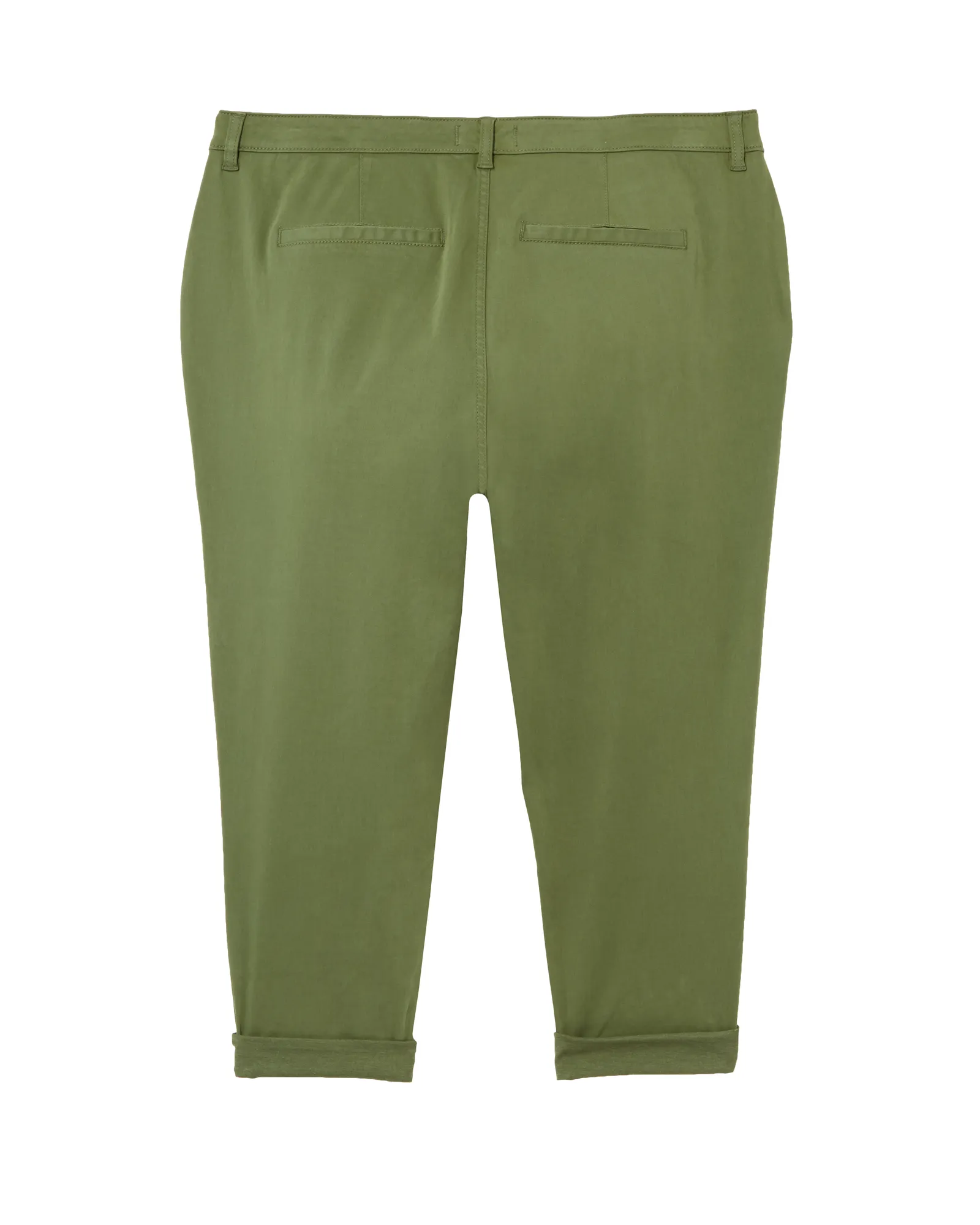 Reading Brushed Sateen Capri with Cuff | Olive Green