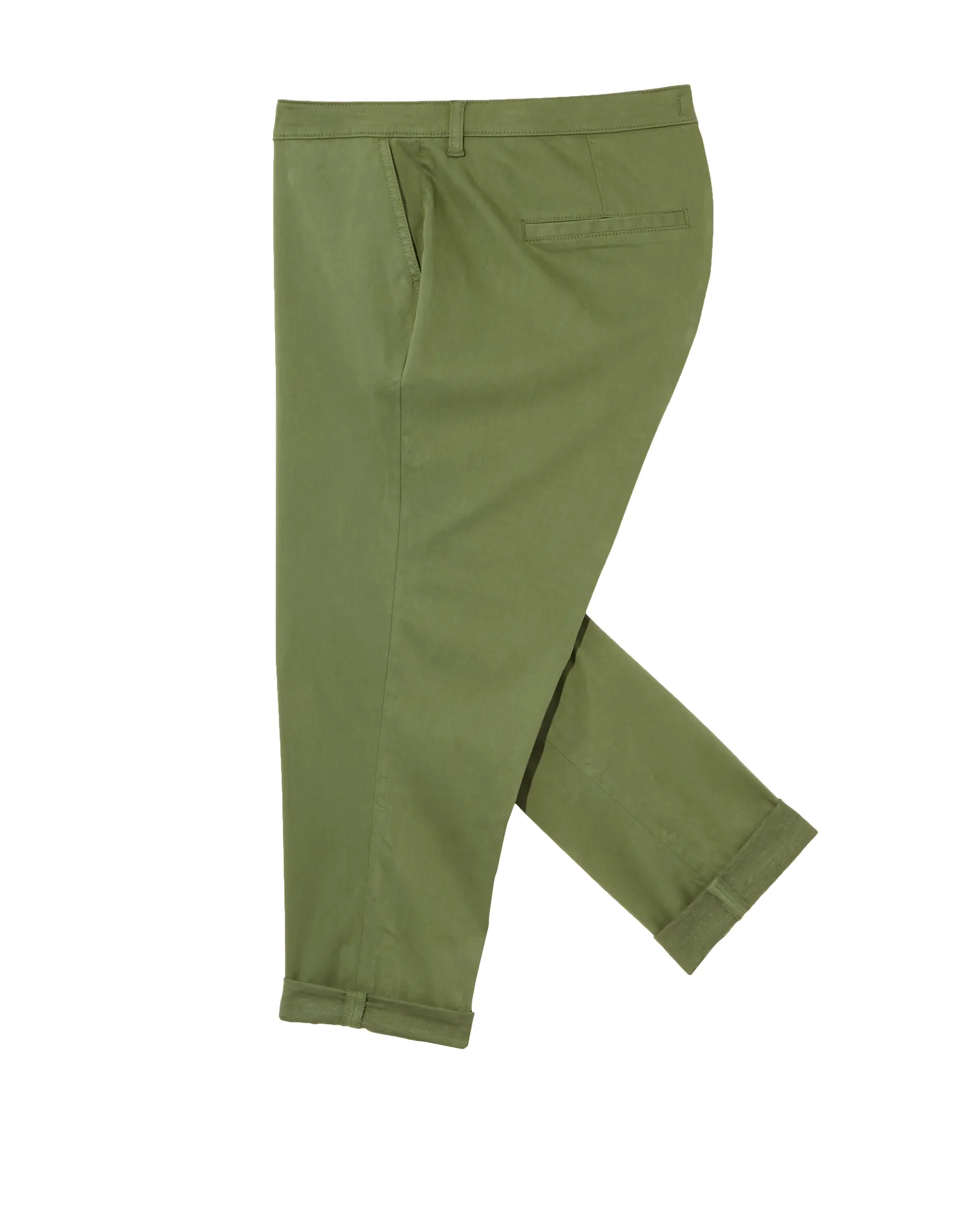 Reading Brushed Sateen Capri with Cuff | Olive Green