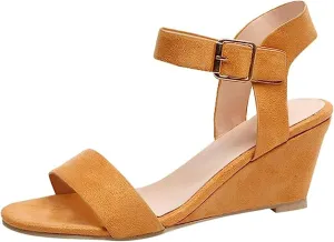 Sandals Women Comfortable Wedge Platform Sandals Ankle Strap Open Toe Boho Casual Dressy Summer Beach Dress Shoes