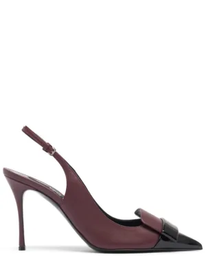 Sergio Rossi   75mm Leather slingback pumps 