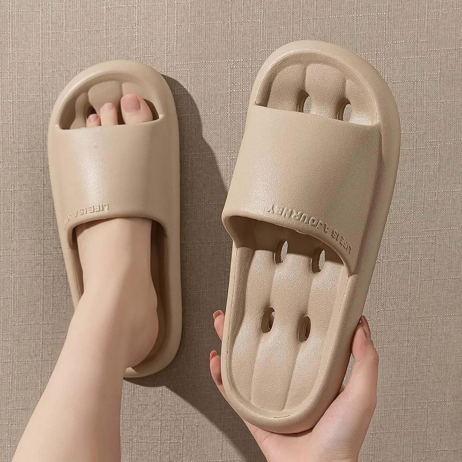 Shower Shoes for Women and Men Massage Pool Slides Soft Cushioned Slip Slides Slippers Fuzzy Arch Leopard Slippers