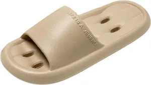 Shower Shoes for Women and Men Massage Pool Slides Soft Cushioned Slip Slides Slippers Fuzzy Arch Leopard Slippers
