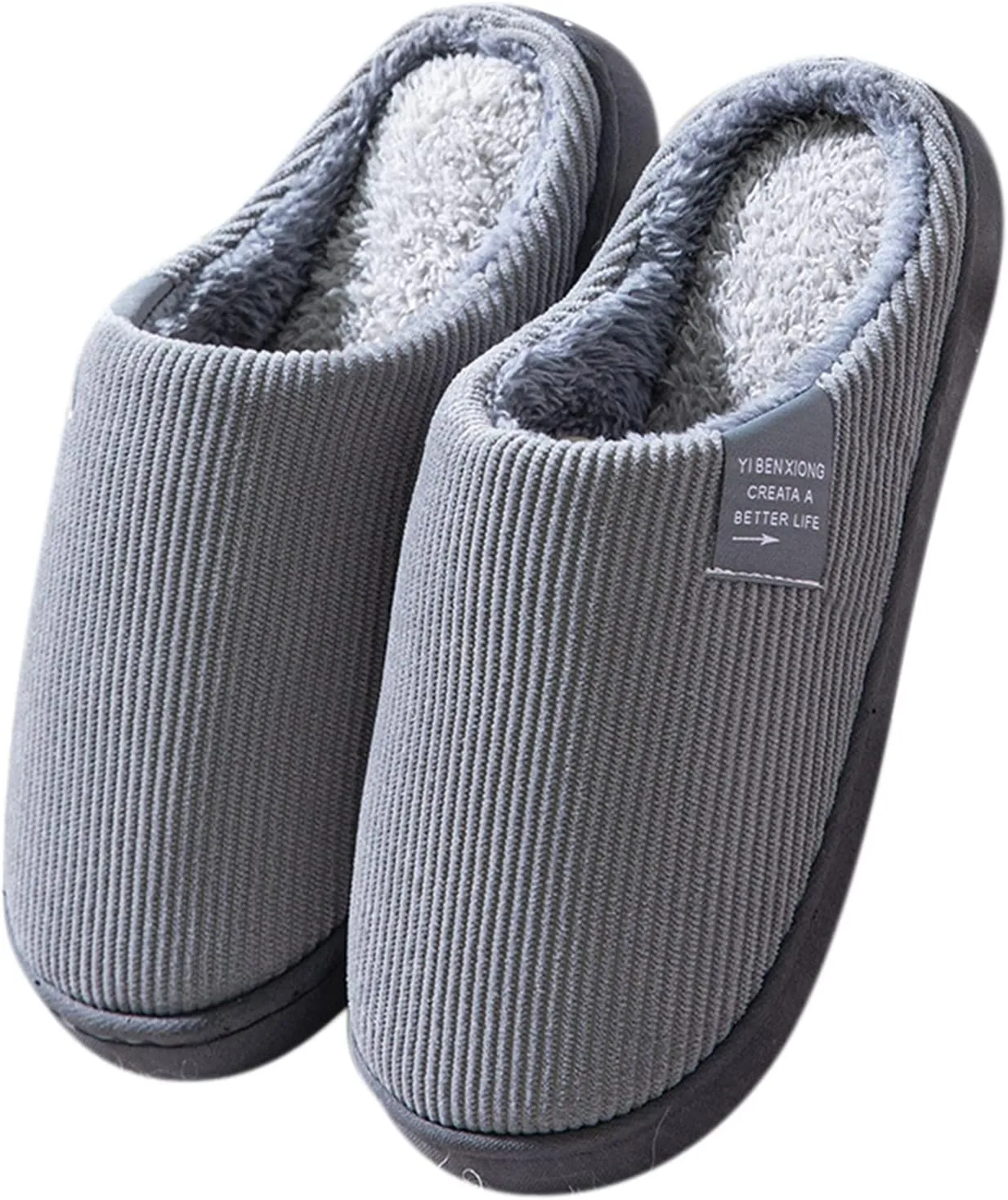 Soft Plush Slippers for Men Comfortable Memory Foam Slippers Fleece Lined Cotton Men Slippers Memory Foam Size 13