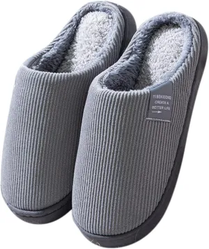 Soft Plush Slippers for Men Comfortable Memory Foam Slippers Fleece Lined Cotton Men Slippers Memory Foam Size 13