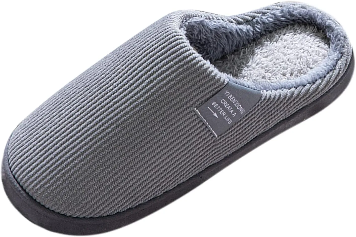 Soft Plush Slippers for Men Comfortable Memory Foam Slippers Fleece Lined Cotton Men Slippers Memory Foam Size 13