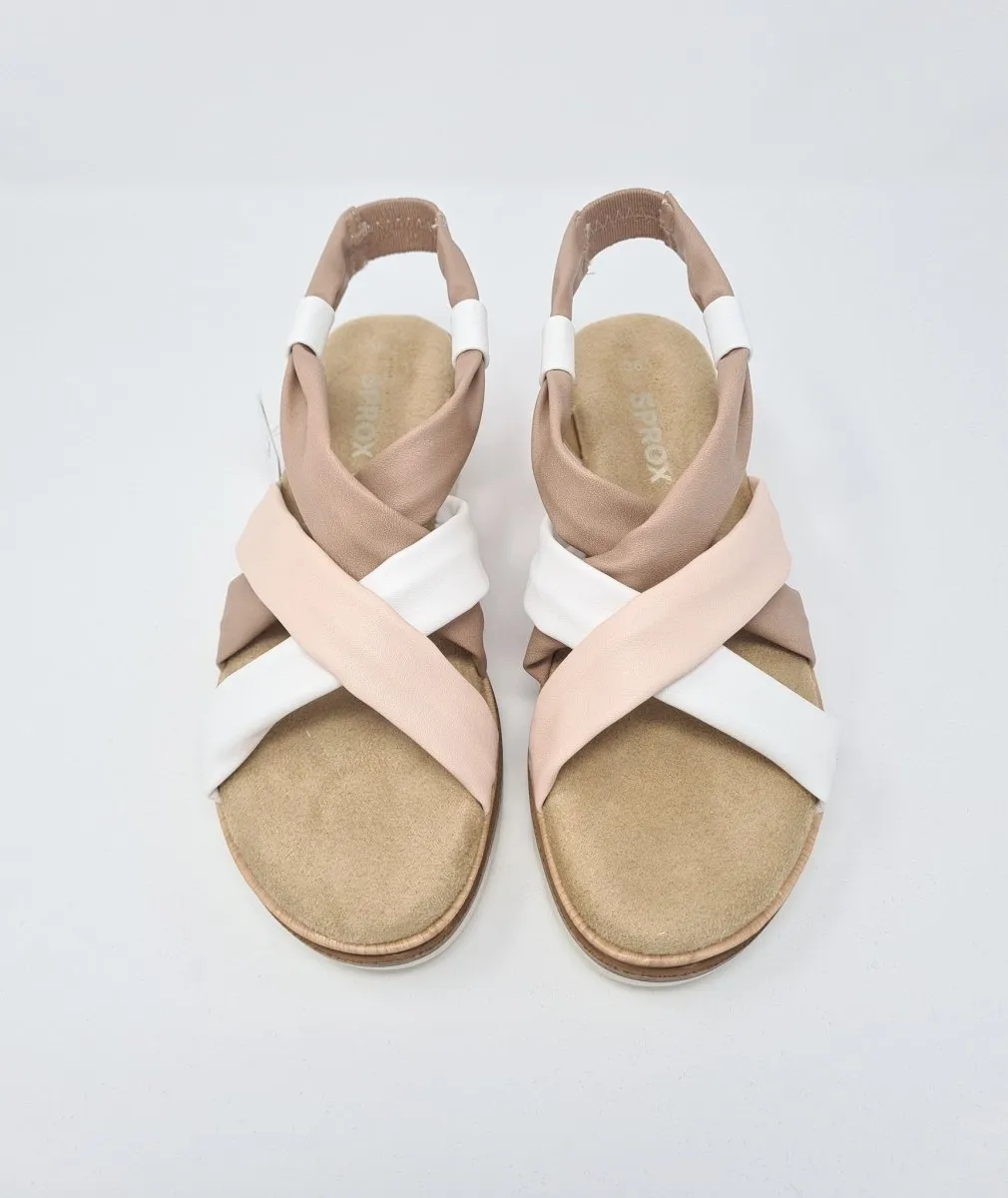 Sprox Pink & White Wedge Sandals