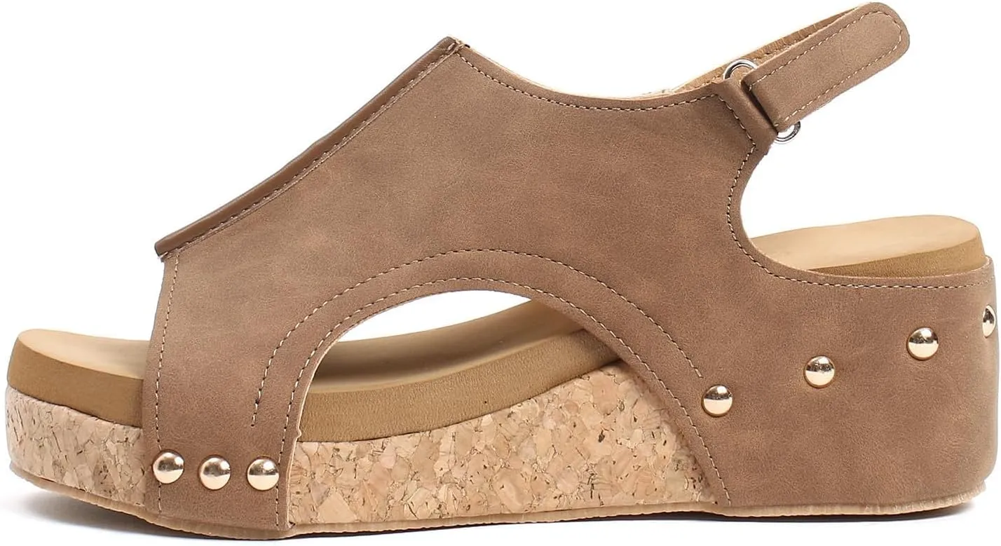 Wedge Sandals for Women 2025,Womens Dressy Summer Platform Sandals,Casual Wedges Heels Cork Walking Strappy Sandals Orthopedic Shoe