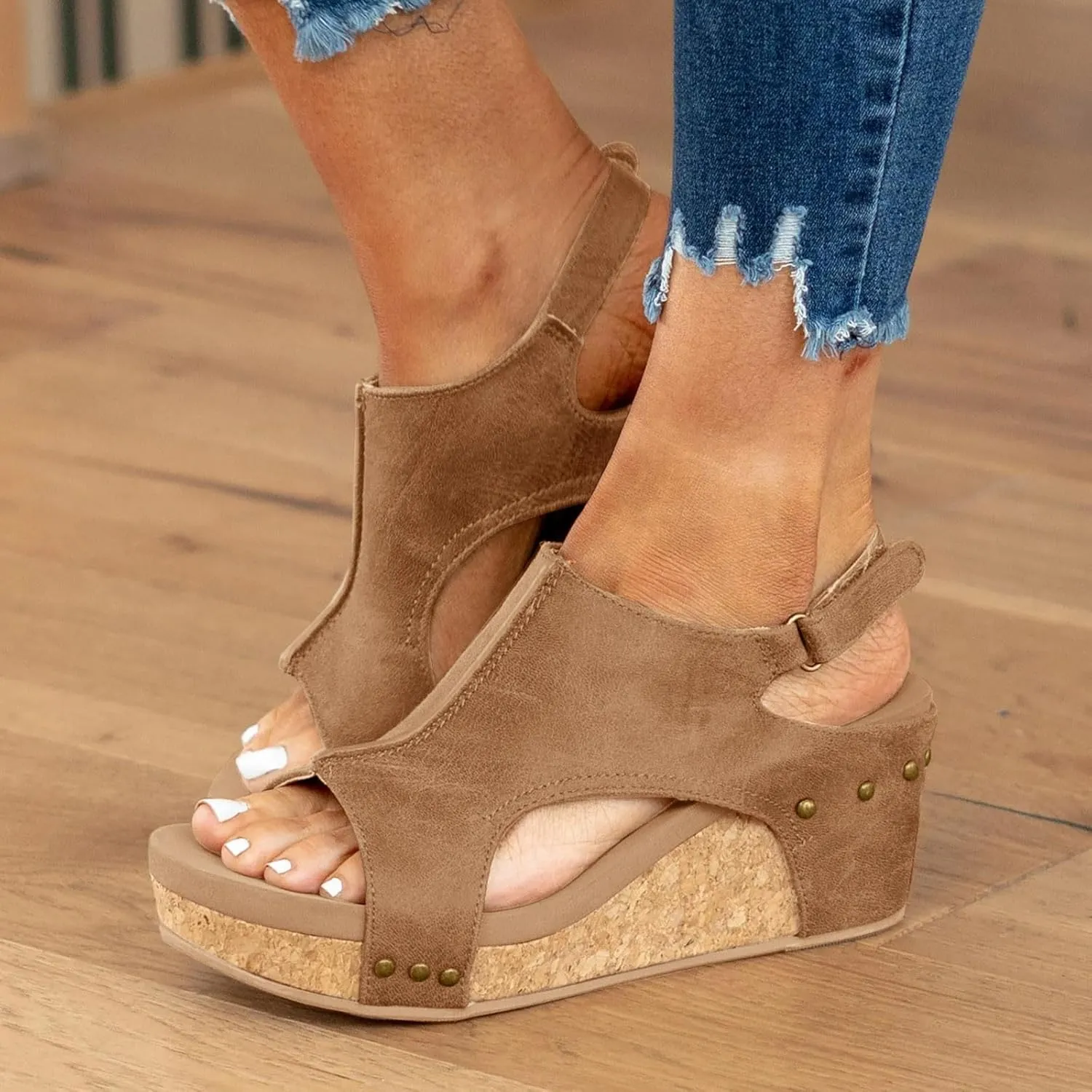 Wedge Sandals for Women 2025,Womens Dressy Summer Platform Sandals,Casual Wedges Heels Cork Walking Strappy Sandals Orthopedic Shoe