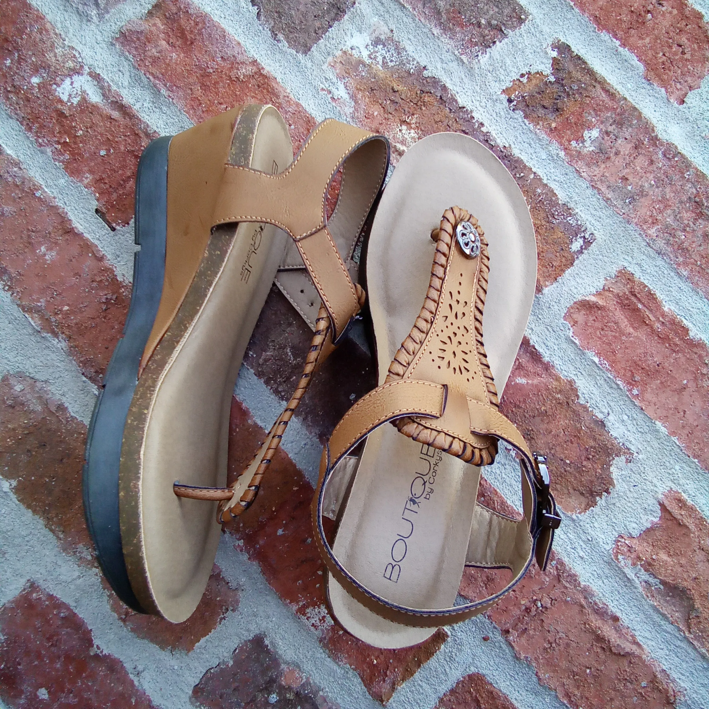 Wedged Thong Buckle Sandal | Boutique by Corkys Knock Down - FINAL SALE