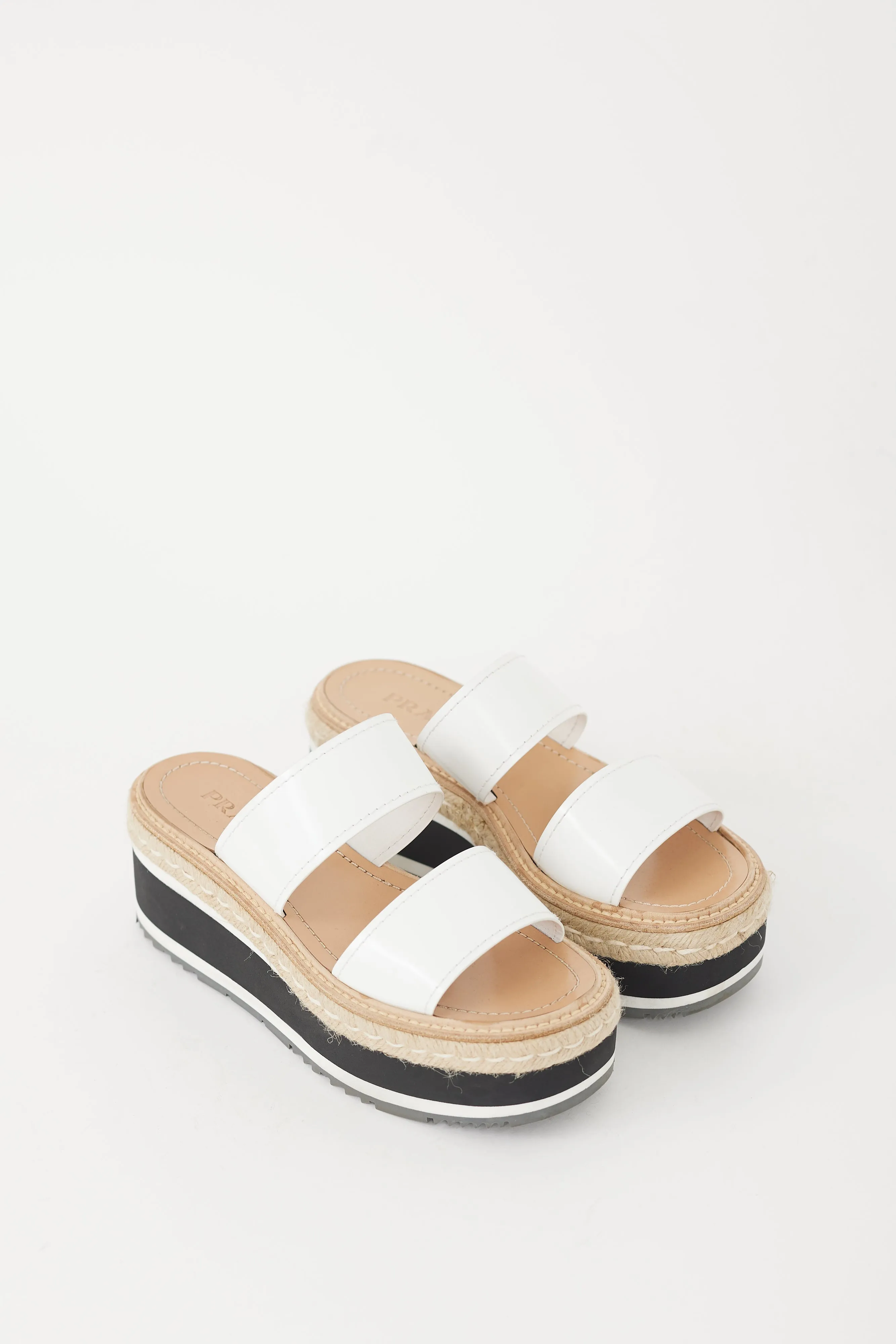 White & Multicolour Strappy Espadrille Sandal