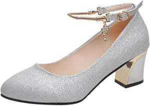 Women's Pumps Dress Shoes Heels Heels Toe Wedding Women's Solid High Chunky Fashion Shoes Work Round high