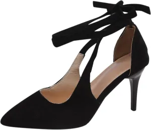 Womens Sandal Pointed Toe Stilettos Heel Dress Shoes Close Back Slip On Ankle Strap Sandal For Wedding Part